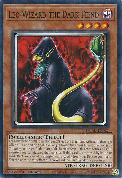 Leo Wizard the Dark Fiend [DUAD-EN027] Common | Pegasus Games WI