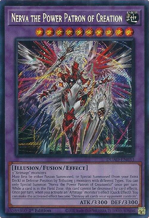 Nerva the Power Patron of Creation [DUAD-EN033] Secret Rare | Pegasus Games WI