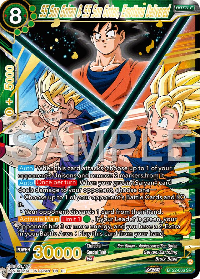 SS Son Gohan & SS Son Goten, Emotions Delivered (Reprint) (BT22-066) [Premium Anniversary Box 2025] | Pegasus Games WI