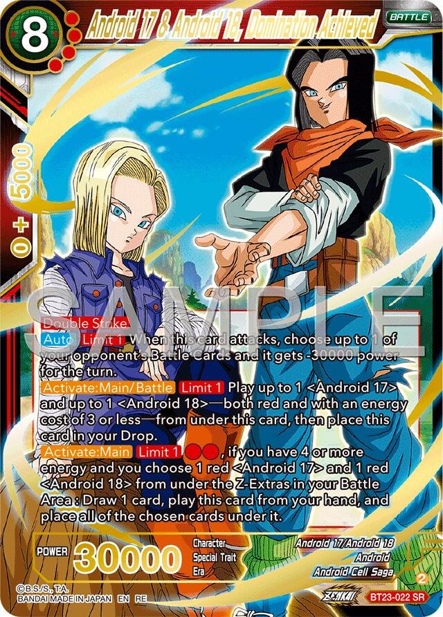 Android 17 & Android 18, Domination Achieved (Reprint) (BT23-022) [Premium Anniversary Box 2025] | Pegasus Games WI