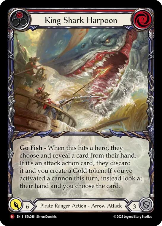 King Shark Harpoon (Extended Art) [SEA086] (High Seas)  Rainbow Foil | Pegasus Games WI