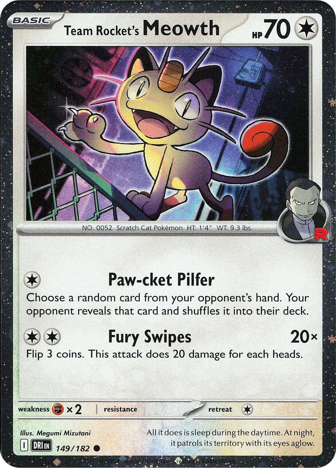 Team Rocket's Meowth (149/182) (Cosmos Holo) [Miscellaneous Cards] | Pegasus Games WI