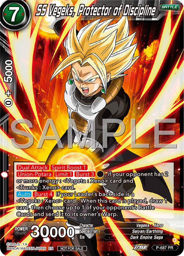 SS Vegeks, Protector of Discipline (Zenkai Series Tournament Pack Vol.12) (P-687) [Tournament Promotion Cards] | Pegasus Games WI