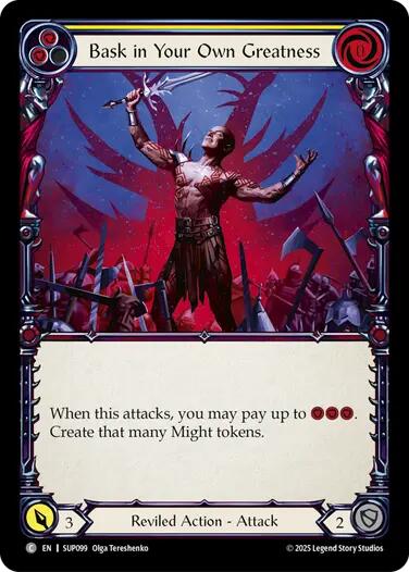 Bask in Your Own Greatness (Yellow) [SUP099] (Super Slam)  Rainbow Foil | Pegasus Games WI