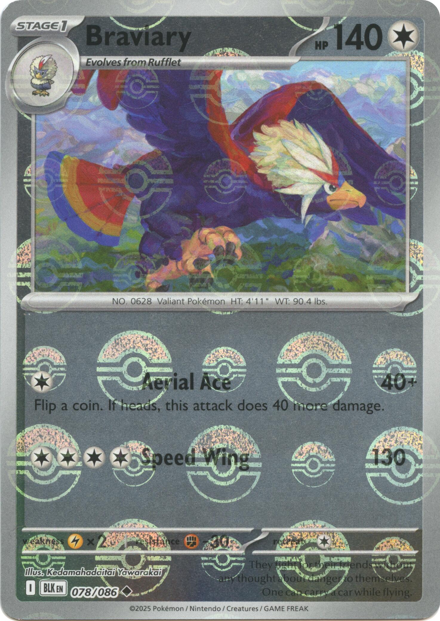 Braviary (078/086) (Poke Ball Pattern) [Scarlet & Violet: Black Bolt] | Pegasus Games WI