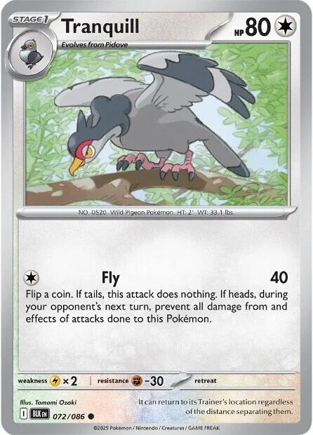 Tranquill (072/086) [Scarlet & Violet: Black Bolt] | Pegasus Games WI