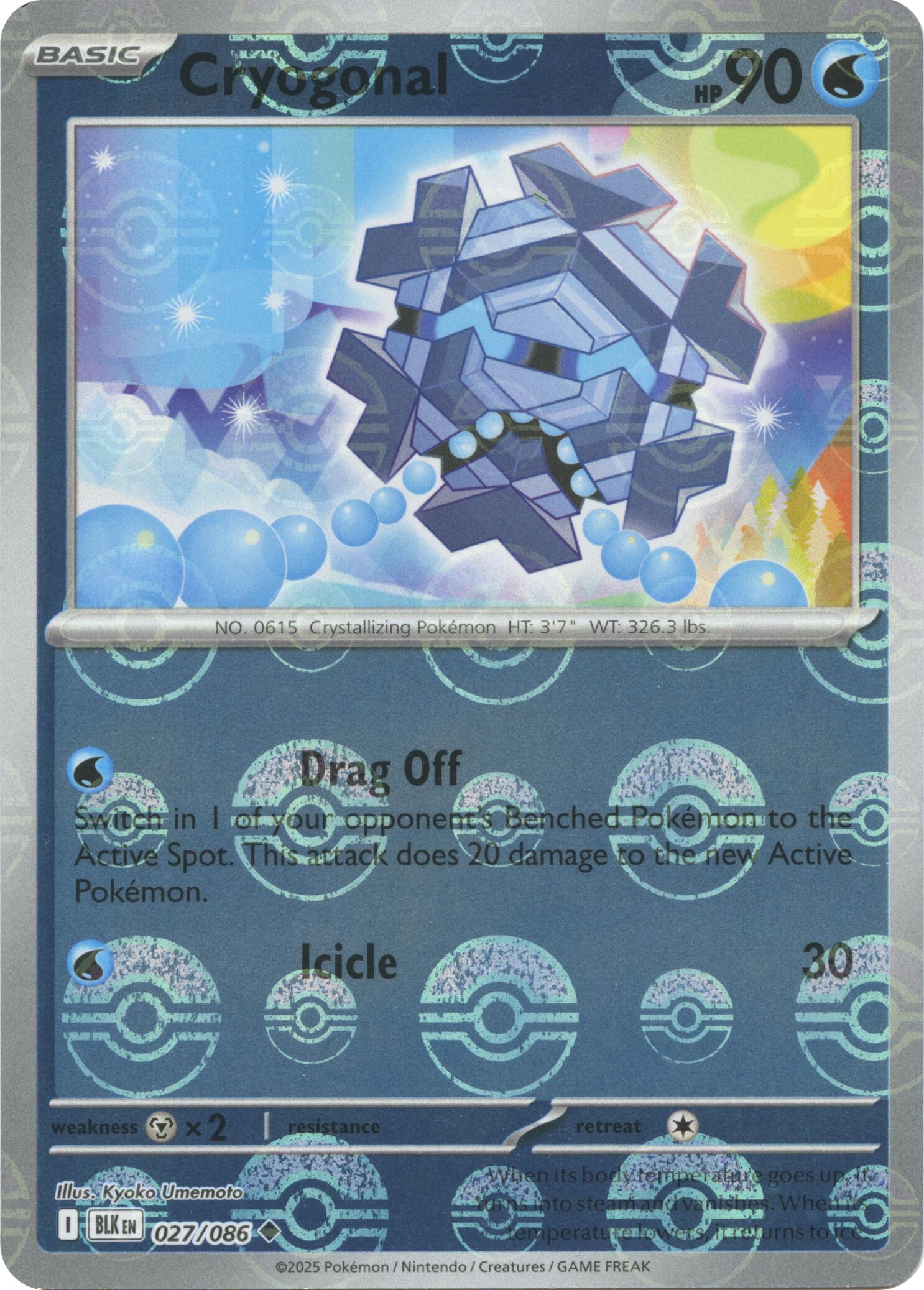 Cryogonal (027/086) (Poke Ball Pattern) [Scarlet & Violet: Black Bolt] | Pegasus Games WI