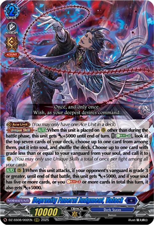 Depravity Funeral Judgment, Valack (DZ-SS08/002EN) [DZ-SS08: Festival Booster 2025] | Pegasus Games WI