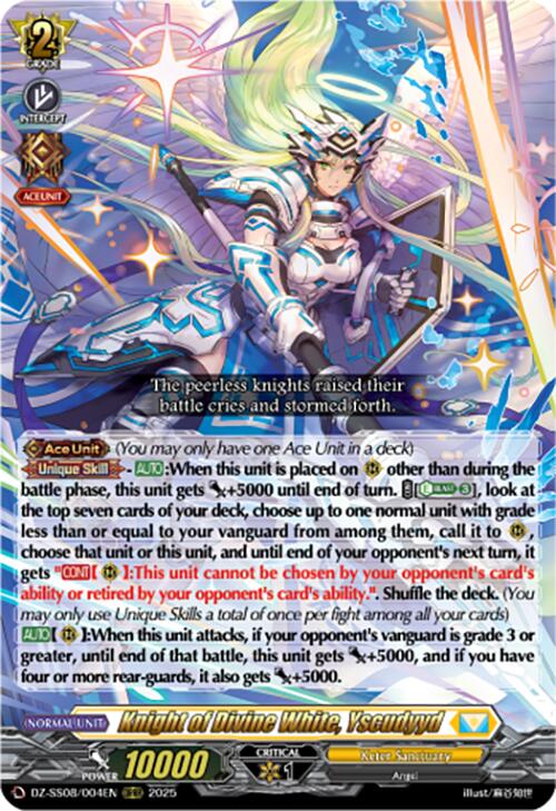Knight of Divine White, Yscudyyd (DZ-SS08/004EN) [DZ-SS08: Festival Booster 2025] | Pegasus Games WI