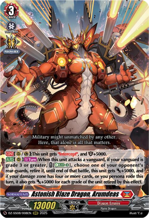 Astonish Blaze Dragon, Arumdeas (DZ-SS08/008EN) [DZ-SS08: Festival Booster 2025] | Pegasus Games WI