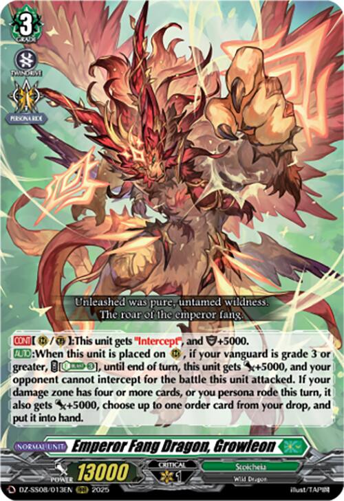 Emperor Fang Dragon, Growleon (RRR) (DZ-SS08/013EN) [DZ-SS08: Festival Booster 2025] | Pegasus Games WI