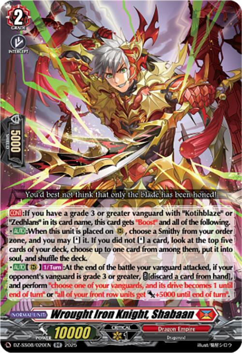 Wrought Iron Knight, Shabaan (DZ-SS08/020EN) [DZ-SS08: Festival Booster 2025] | Pegasus Games WI