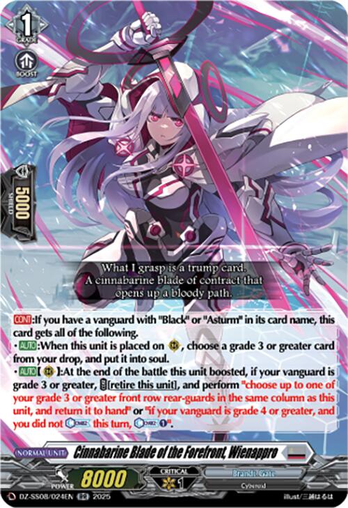 Cinnabarine Blade of the Forefront, Wienappro (DZ-SS08/024EN) [DZ-SS08: Festival Booster 2025] | Pegasus Games WI