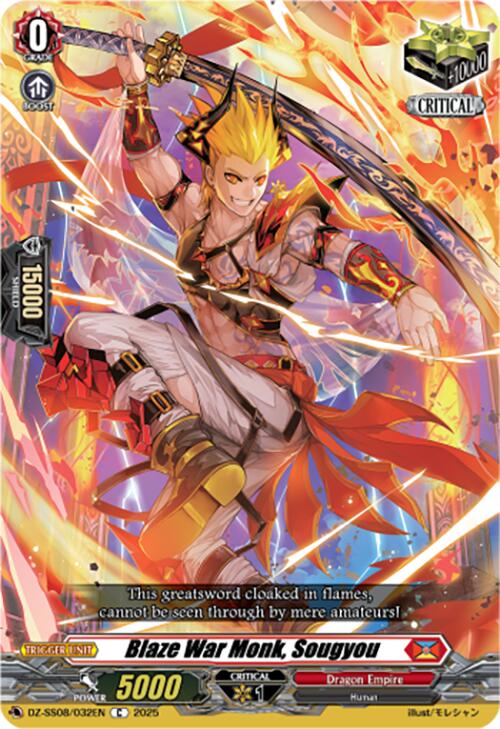 Blaze War Monk, Sougyou (DZ-SS08/032EN) [DZ-SS08: Festival Booster 2025] | Pegasus Games WI