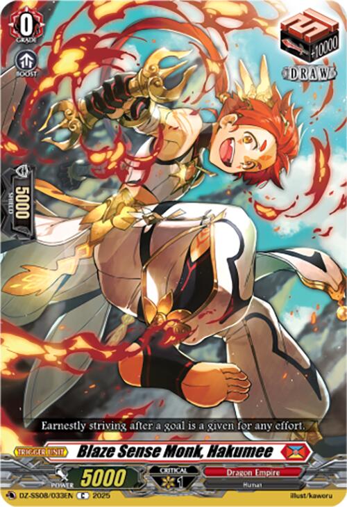 Blaze Sense Monk, Hakumee (DZ-SS08/033EN) [DZ-SS08: Festival Booster 2025] | Pegasus Games WI