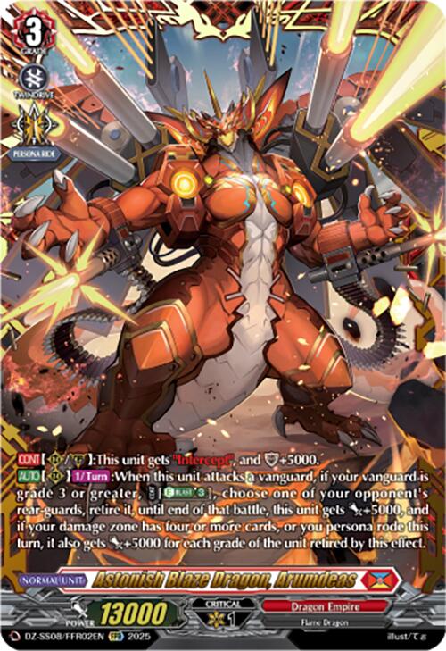 Astonish Blaze Dragon, Arumdeas (DZ-SS08/FFR02EN) [DZ-SS08: Festival Booster 2025] | Pegasus Games WI