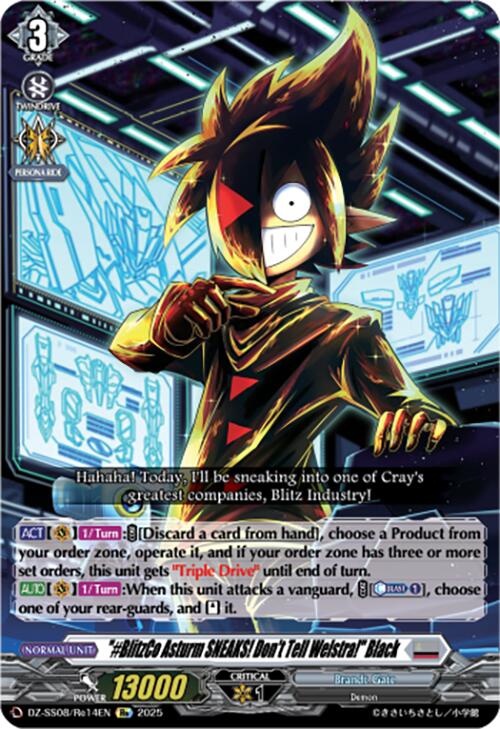 "#BlitzCo Asturm SNEAKS! Don't Tell Welstra!" Black (DZ-SS08/Re14EN) [DZ-SS08: Festival Booster 2025] | Pegasus Games WI