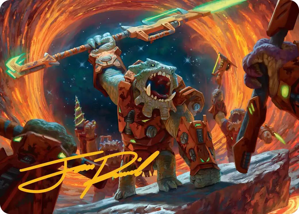 Frontline War-Rager Art Card (Gold-Stamped Signature) [Edge of Eternities Art Series] | Pegasus Games WI