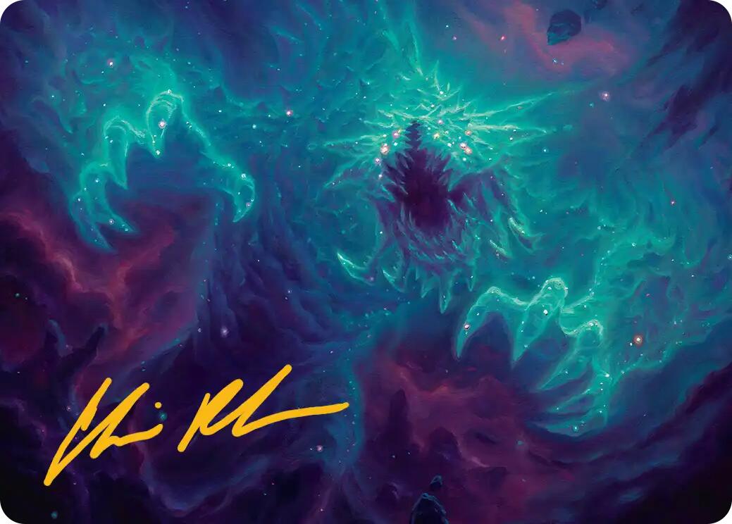 Cosmogoyf Art Card (Gold-Stamped Signature) [Edge of Eternities Art Series] | Pegasus Games WI