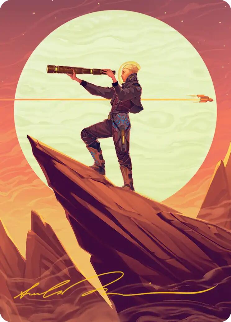 Sami, Wildcat Captain Art Card (Gold-Stamped Signature) [Edge of Eternities Art Series] | Pegasus Games WI