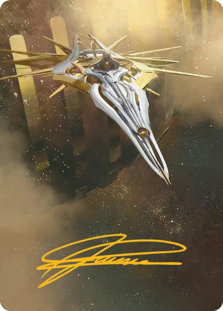 Dawnsire, Sunstar Dreadnought Art Card (Gold-Stamped Signature) [Edge of Eternities Art Series] | Pegasus Games WI