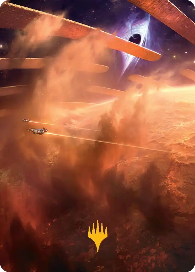 Adagia, Windswept Bastion Art Card (Gold-Stamped Planeswalker Symbol) [Edge of Eternities Art Series] | Pegasus Games WI