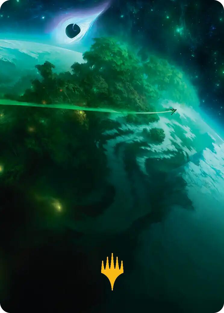 Evendo, Waking Haven Art Card (Gold-Stamped Planeswalker Symbol) [Edge of Eternities Art Series] | Pegasus Games WI