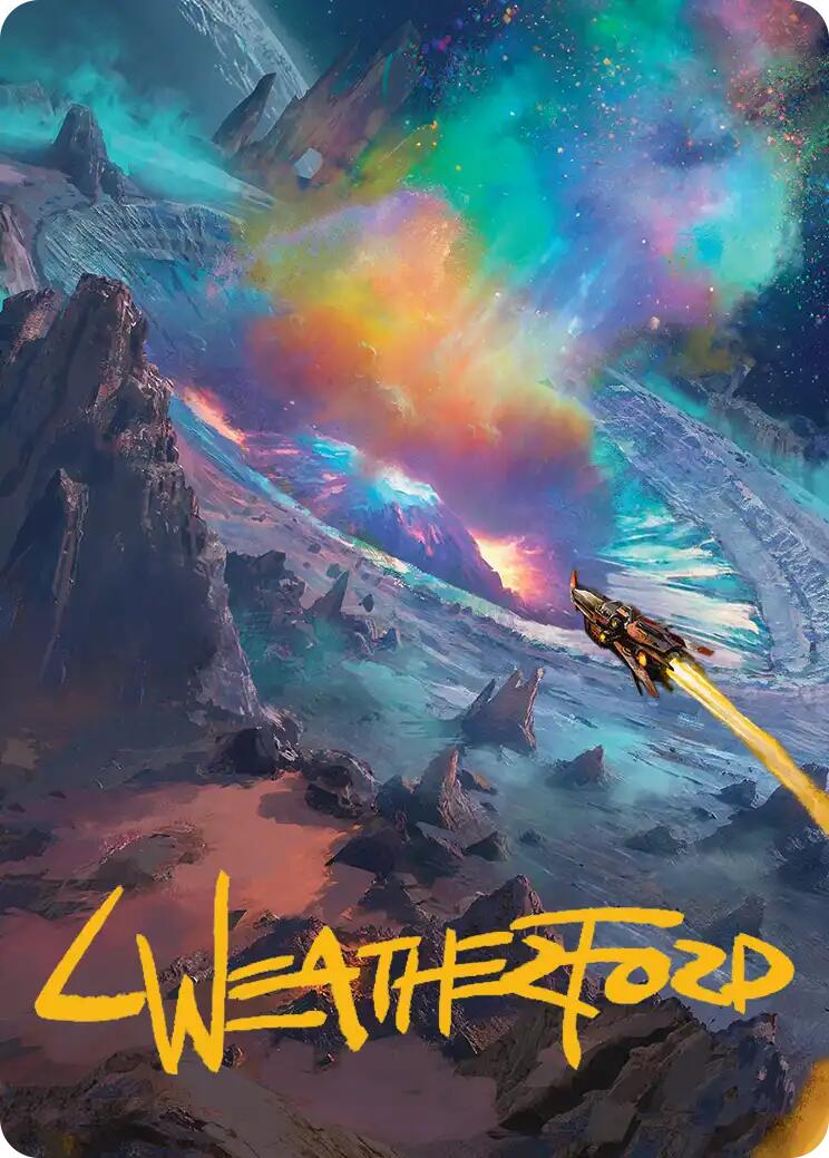 Meteor Crater Art Card (Gold-Stamped Signature) [Edge of Eternities Art Series] | Pegasus Games WI