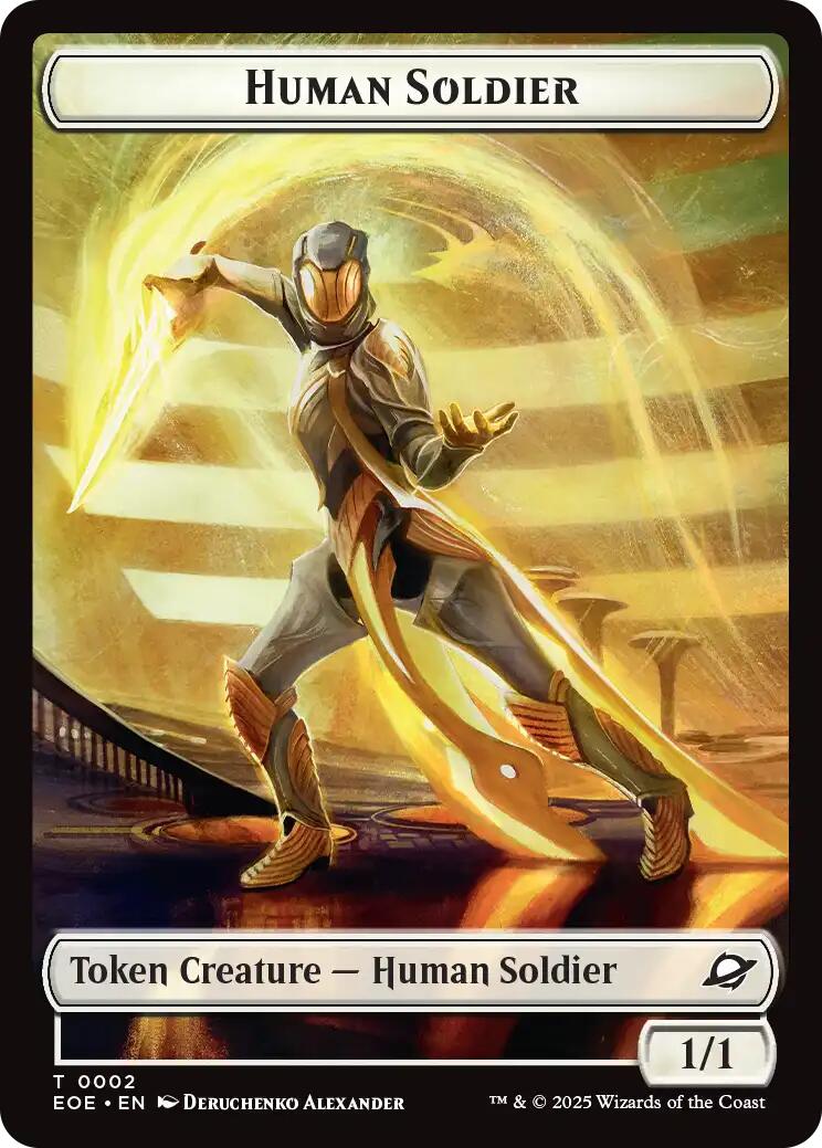 Human Soldier // Lander (0008) Double-Sided Token [Edge of Eternities Tokens] | Pegasus Games WI