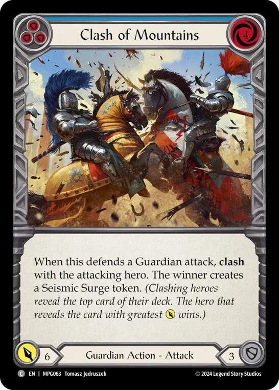 Clash of Mountains (Blue) [MPG063] (Mastery Pack Guardian)  Rainbow Foil | Pegasus Games WI