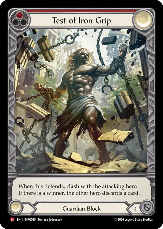 Test of Iron Grip (Extended Art) [MPG025] (Mastery Pack Guardian)  Rainbow Foil | Pegasus Games WI