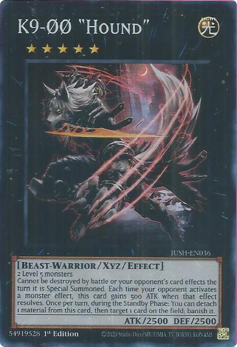 K9-00 "Hound" (Super Rare) [JUSH-EN036] Super Rare | Pegasus Games WI