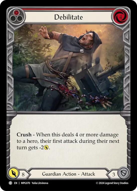 Debilitate (Red) [MPG070] (Mastery Pack Guardian) | Pegasus Games WI