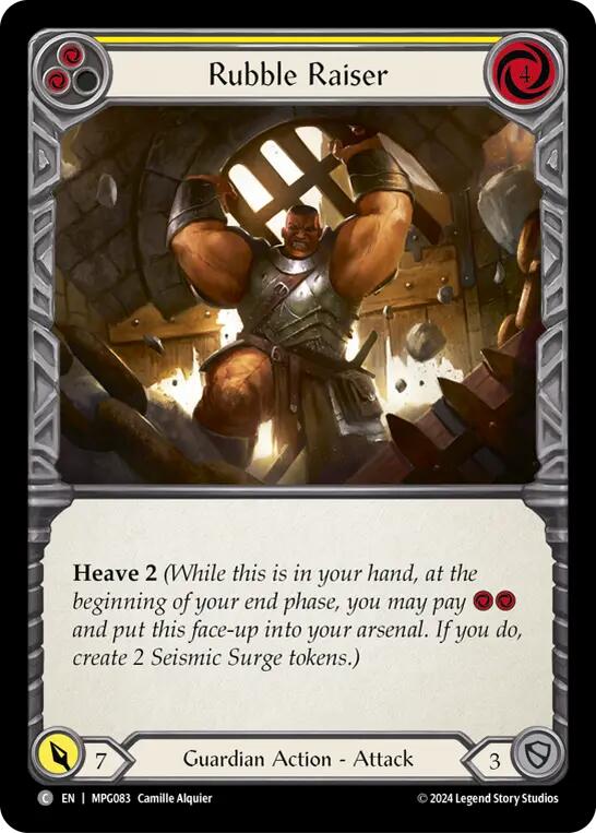 Rubble Raiser (Yellow) [MPG083] (Mastery Pack Guardian)  Rainbow Foil | Pegasus Games WI