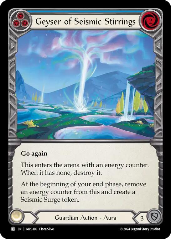 Geyser of Seismic Stirrings (Blue) [MPG105] (Mastery Pack Guardian)  Rainbow Foil | Pegasus Games WI