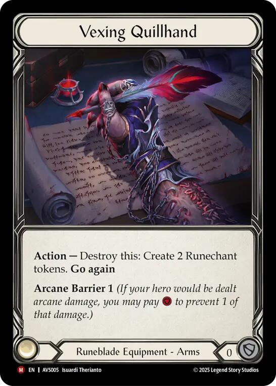 Vexing Quillhand [AVS005] (Armory Deck: Legends Viserai) | Pegasus Games WI