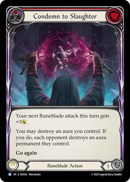 Condemn to Slaughter (Red) [AVS013] (Armory Deck: Legends Viserai) | Pegasus Games WI