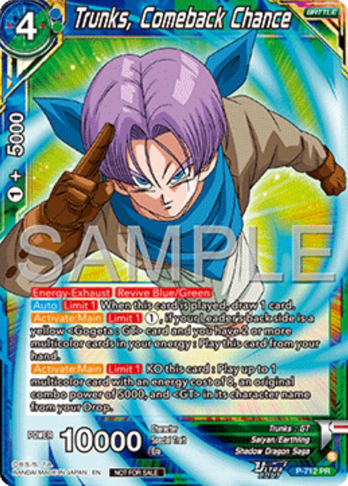 Trunks, Comeback Chance (Ultra-Bout Series Tournament Pack Vol.13) (P-712) [Tournament Promotion Cards] | Pegasus Games WI