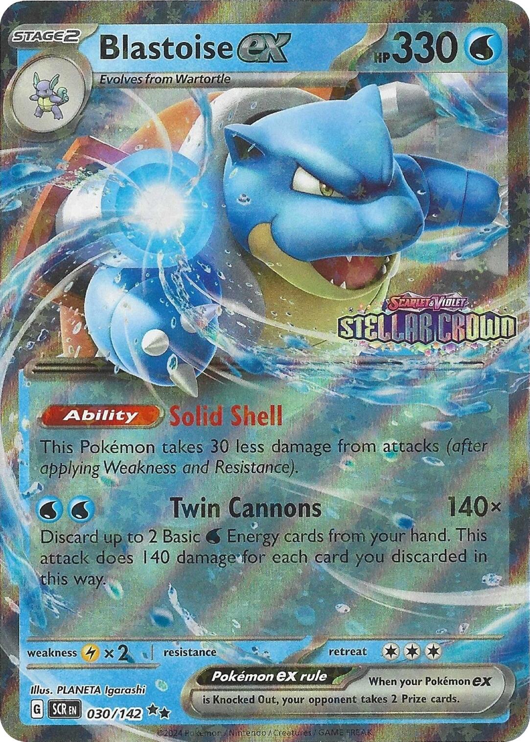 Blastoise ex (030/142) (Stellar Crown Stamp) [Miscellaneous Cards] | Pegasus Games WI