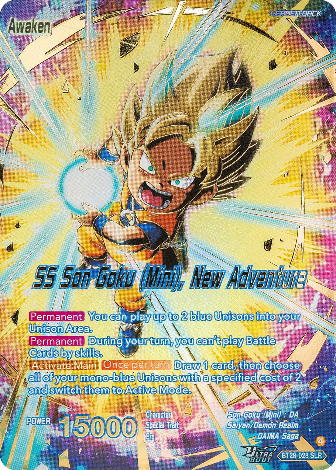 Son Goku (Mini) // SS Son Goku (Mini), New Adventure (SLR) (BT28-028) [Prismatic Clash] | Pegasus Games WI