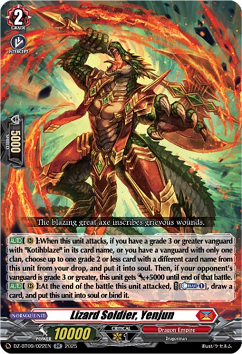 Lizard Soldier, Yenjun (DZ-BT09/022EN) [Super Brave Detonation] | Pegasus Games WI