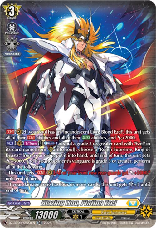 Blazing Lion, Platina Ezel (DZ-BT09/SR23EN) [Super Brave Detonation] | Pegasus Games WI