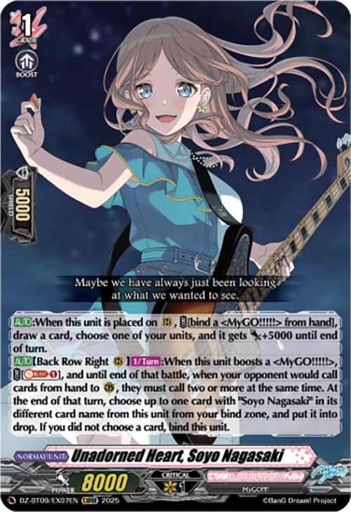 Unadorned Heart, Soyo Nagasaki (EXC) (DZ-BT09/EX07EN) [Super Brave Detonation] | Pegasus Games WI