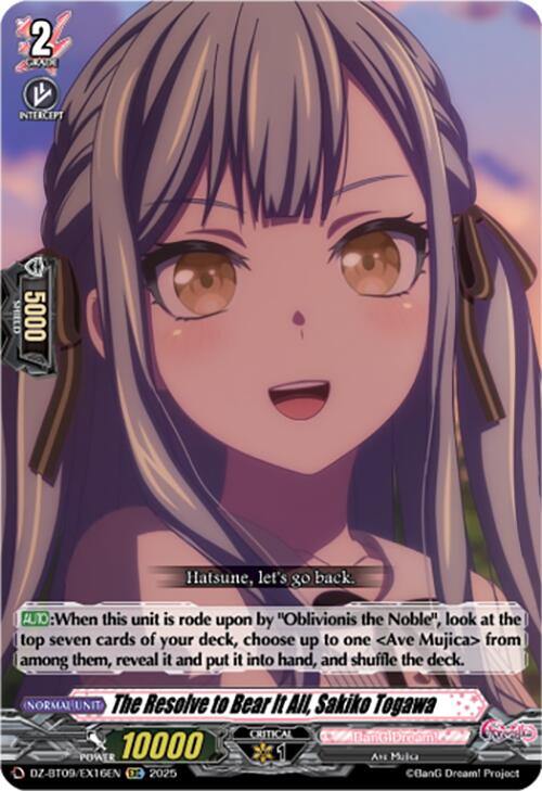 The Resolve to Bear It All, Sakiko Togawa (EXC) (DZ-BT09/EX16EN) [Super Brave Detonation] | Pegasus Games WI