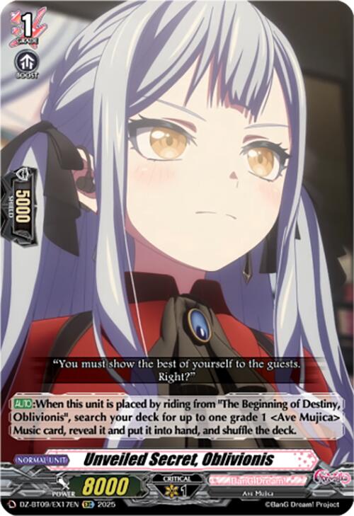 Unveiled Secret, Oblivionis (EXC) (DZ-BT09/EX17EN) [Super Brave Detonation] | Pegasus Games WI