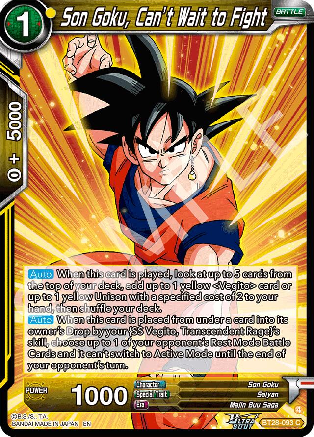 Son Goku, Can't Wait to Fight (BT28-093) [Prismatic Clash] | Pegasus Games WI