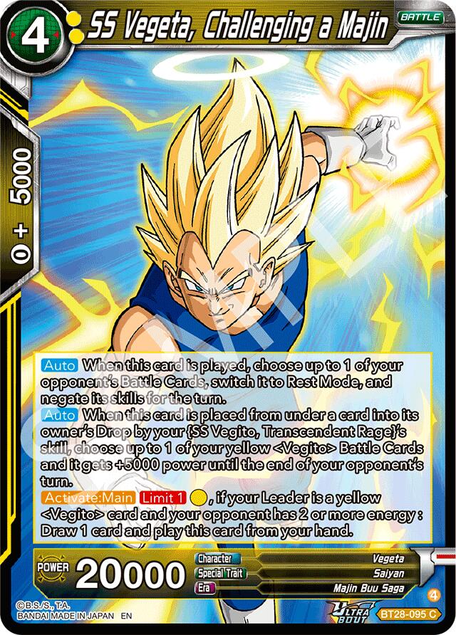 SS Vegeta, Challenging a Majin (BT28-095) [Prismatic Clash] | Pegasus Games WI