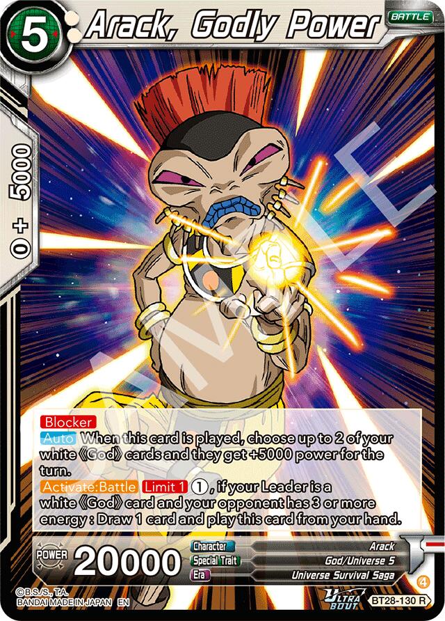 Arack, Godly Power (BT28-130) [Prismatic Clash] | Pegasus Games WI