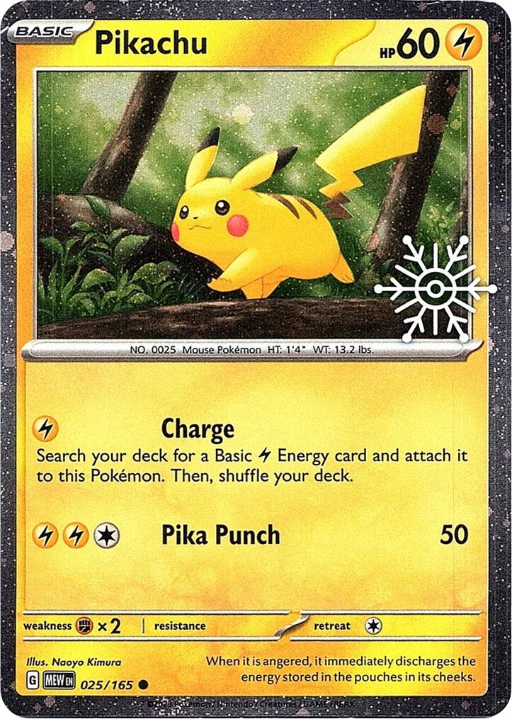 Pikachu (025/165) (Holoiday Calendar) [Miscellaneous Cards] | Pegasus Games WI