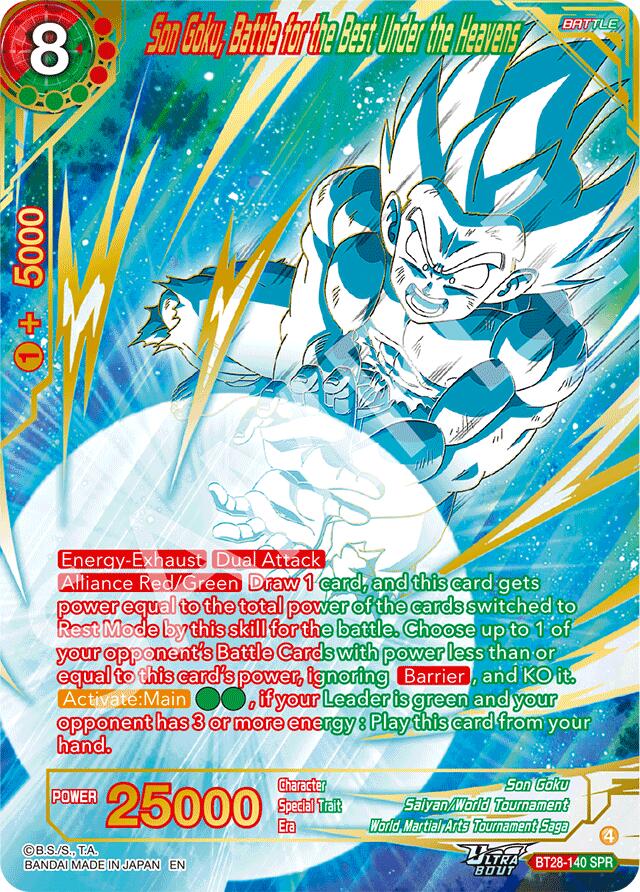 Son Goku, Battle for the Best Under the Heavens (SPR) (BT28-140) [Prismatic Clash] | Pegasus Games WI